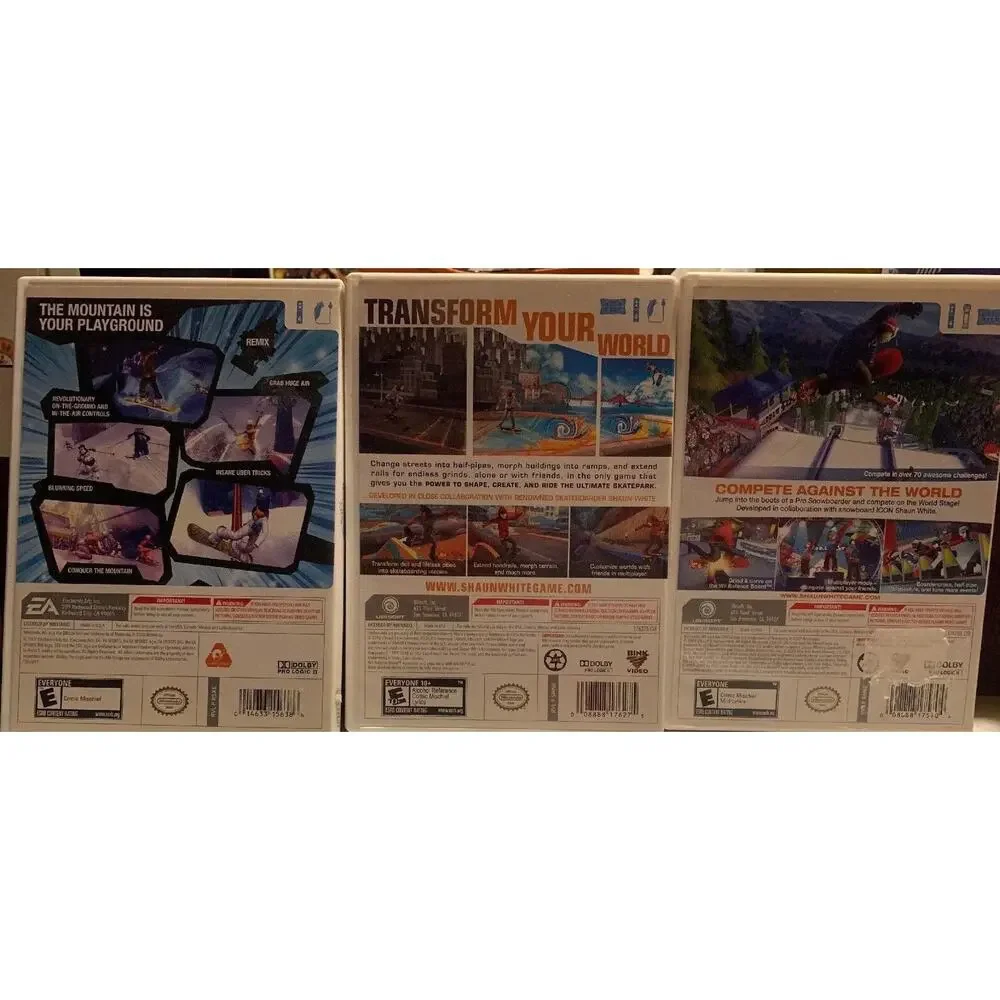 Shaun White Snowboarding World Stage , Skateboarding & SSX Blur Nintendo Wii Lot